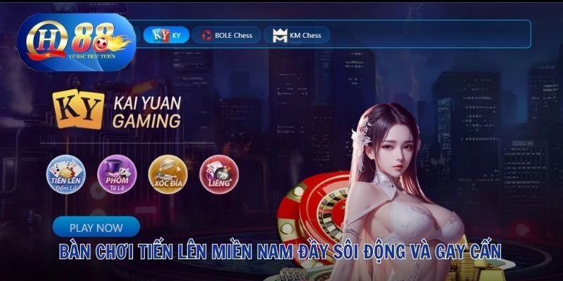 Bàn chơi Tiến lên miền Nam đầy sôi động và gay cấn